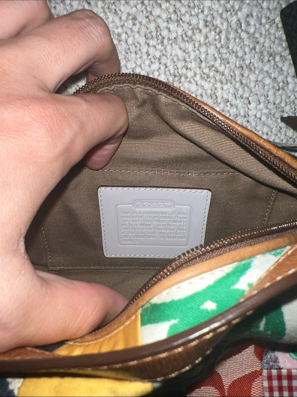 Coach Multicolor Patchwork mini Bag with Brown Leather Strap - Picture 4 of 5